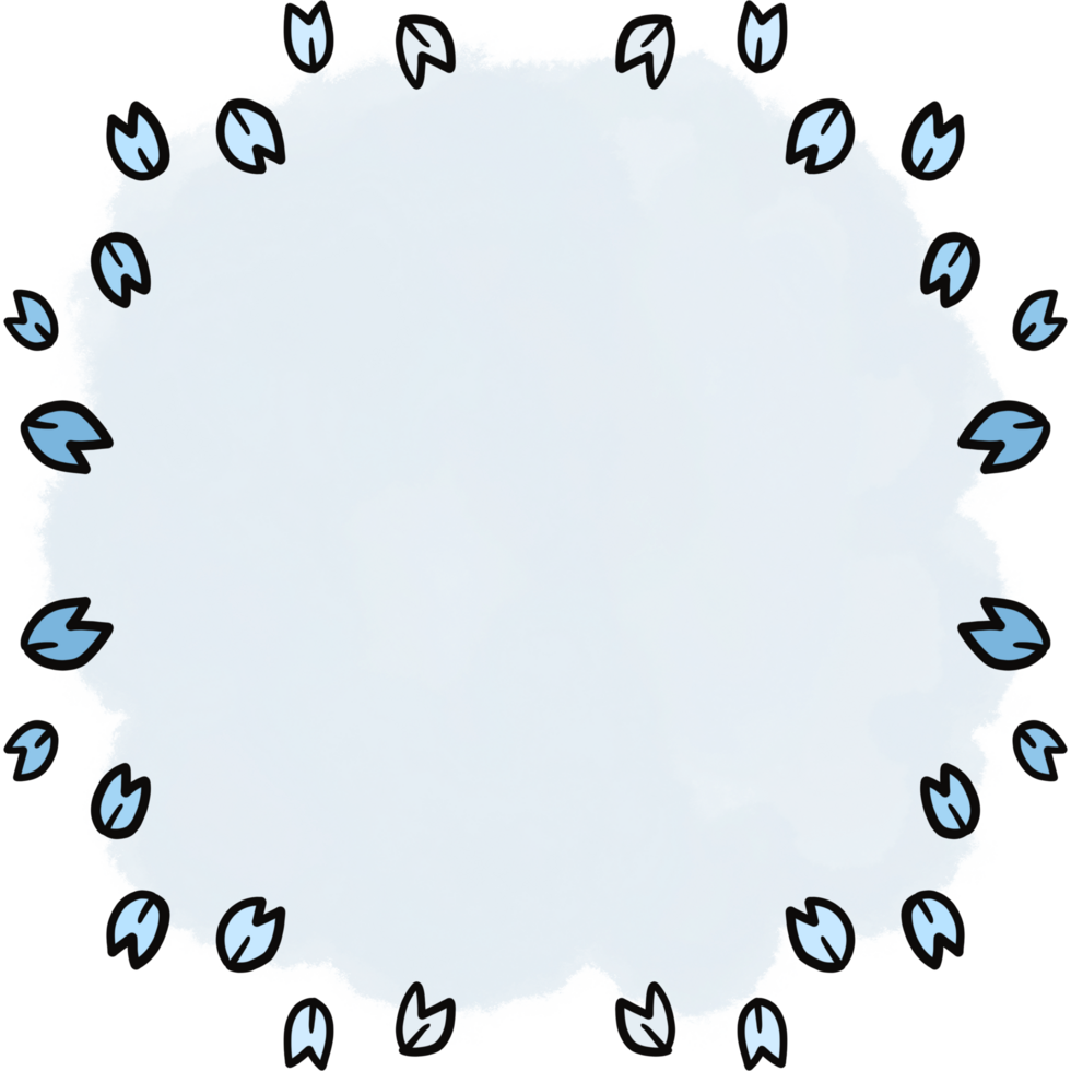 Abstract circle frame. Wreath ring border. Isolated with transparent background png