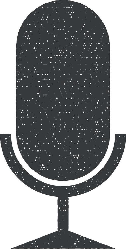 radio microphone icon vector illustration in stamp style