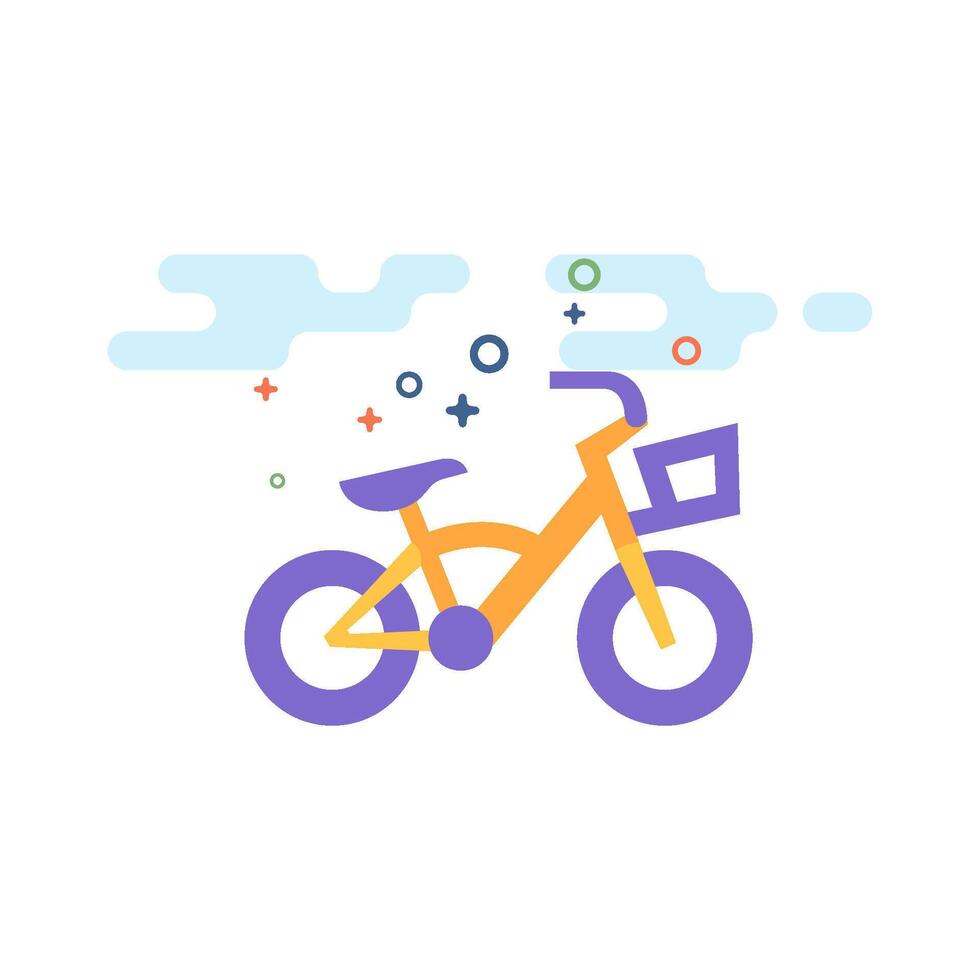 niños bicicleta icono plano color estilo vector ilustración