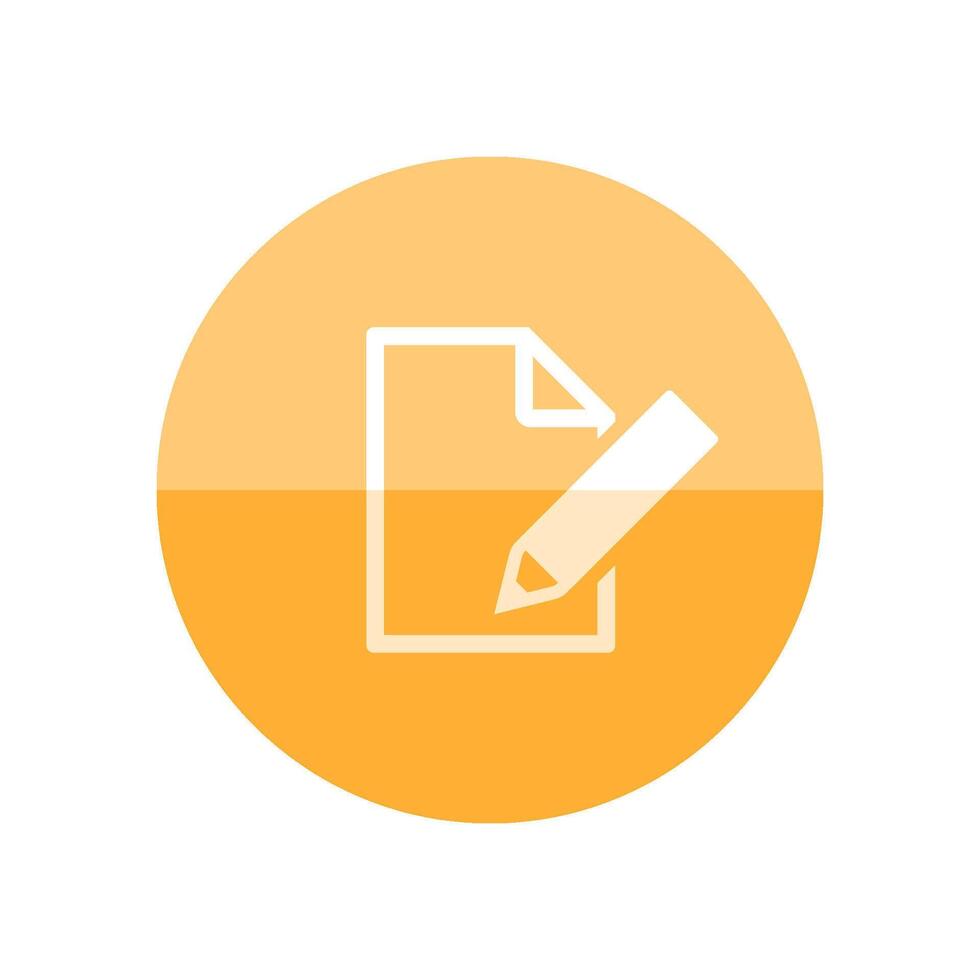Document edit icon in flat color circle style. Office business internet forum blog post change vector