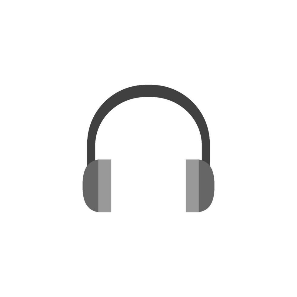 Headset icon in flat color style. Entertainment electronic personal hearing music computer gamer vector