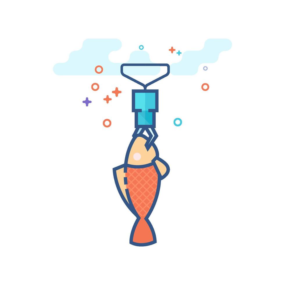 Fishing scale icon flat color style vector illustration