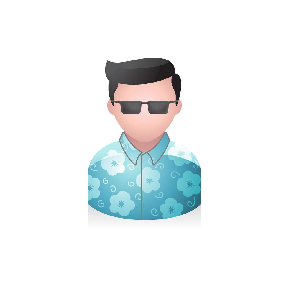 Tourist avatar icon in colors. vector