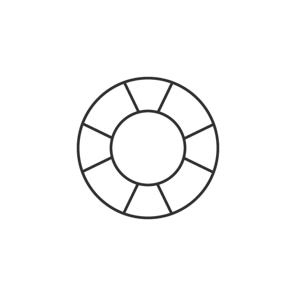 Ring buoy icon in thin outline style vector