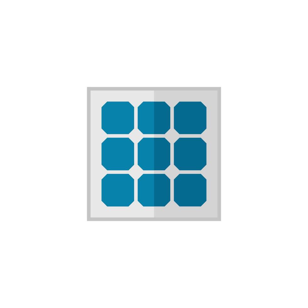 Solar panel icon in flat color style. Power generation, renewable energy vector