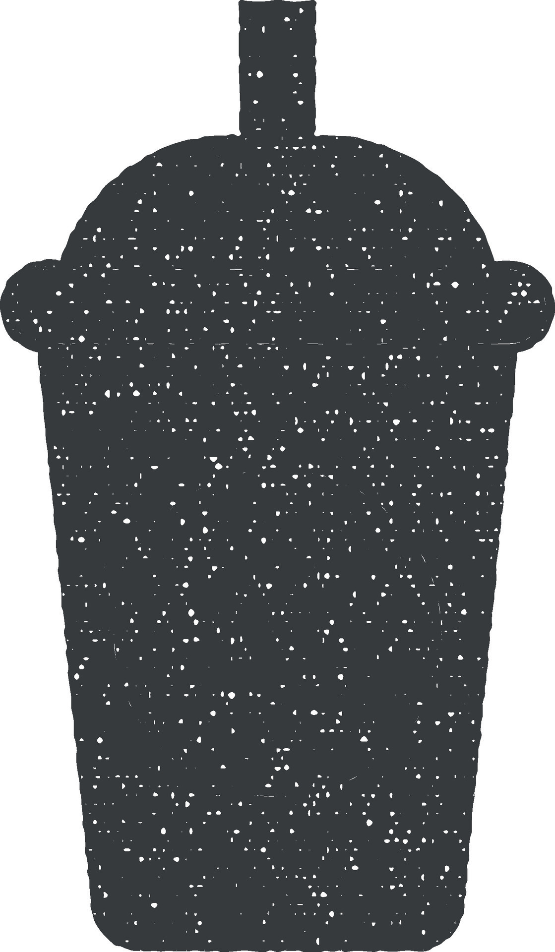 juice in a plastic cup icon vector illustration in stamp style 38029456