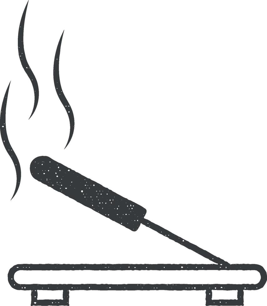 aroma stick outline icon vector illustration in stamp style