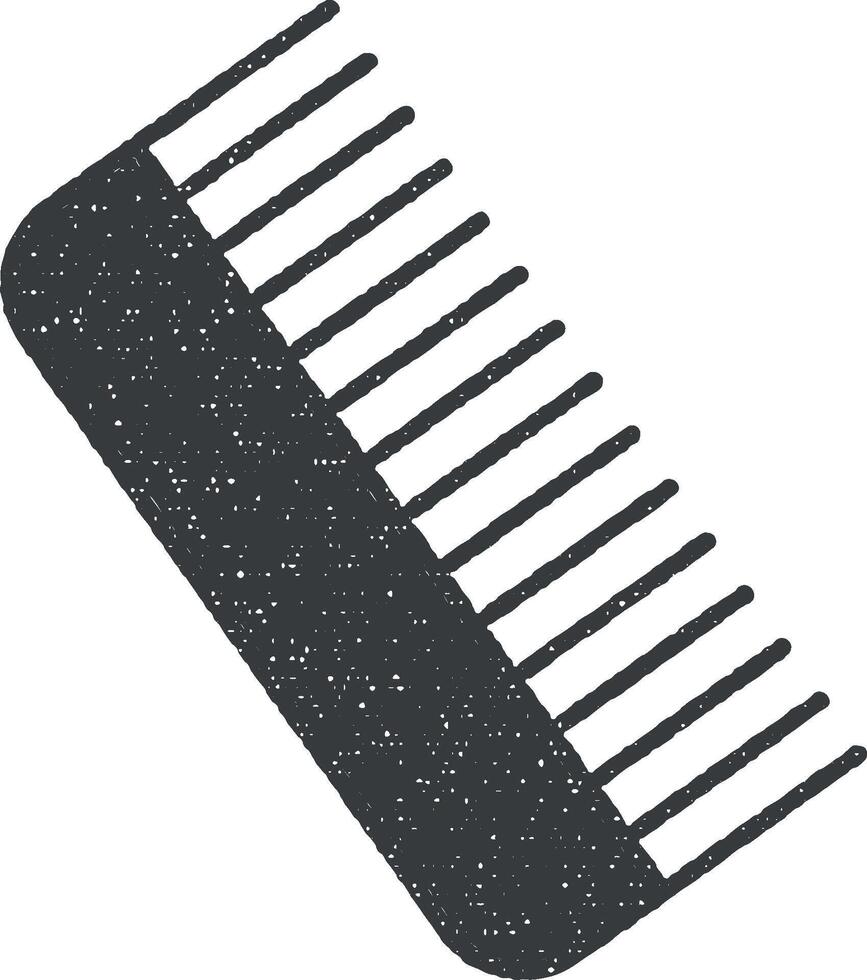 comb outline icon vector illustration in stamp style