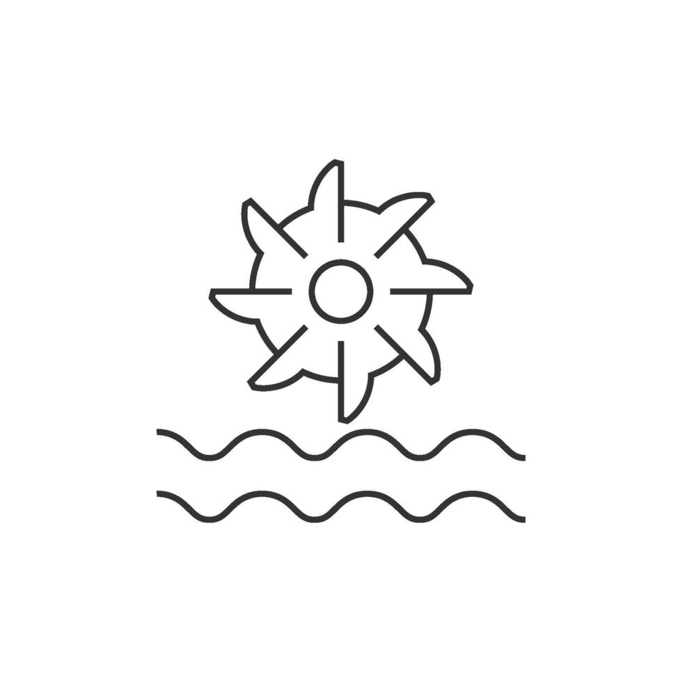 Water turbine icon in thin outline style vector