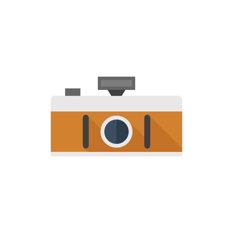 Panorama camera icon in flat color style. Landscape nature architecture photography lens vector