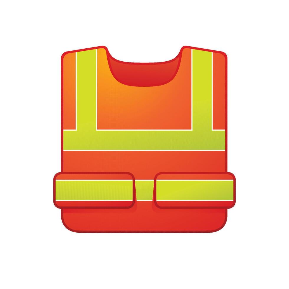 Safety vest icon in color. Construction wear safety vector