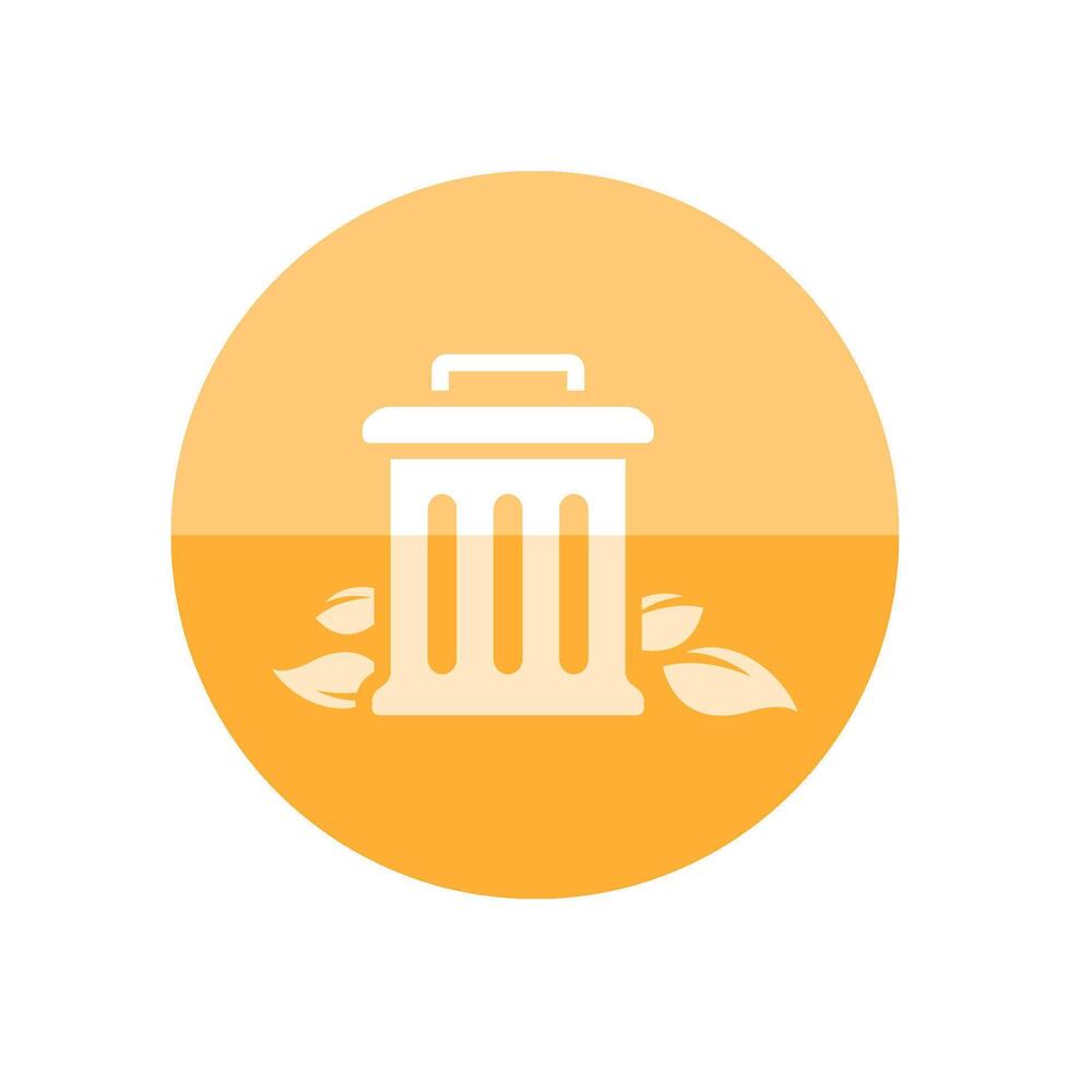 Trash bin icon in flat color circle style. vector