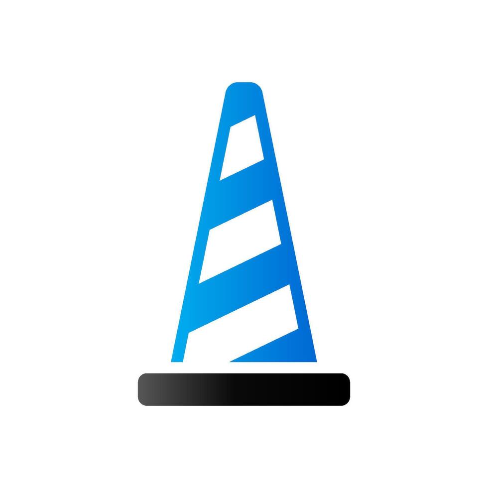 Traffic cone icon in duo tone color. Road construction warning vector