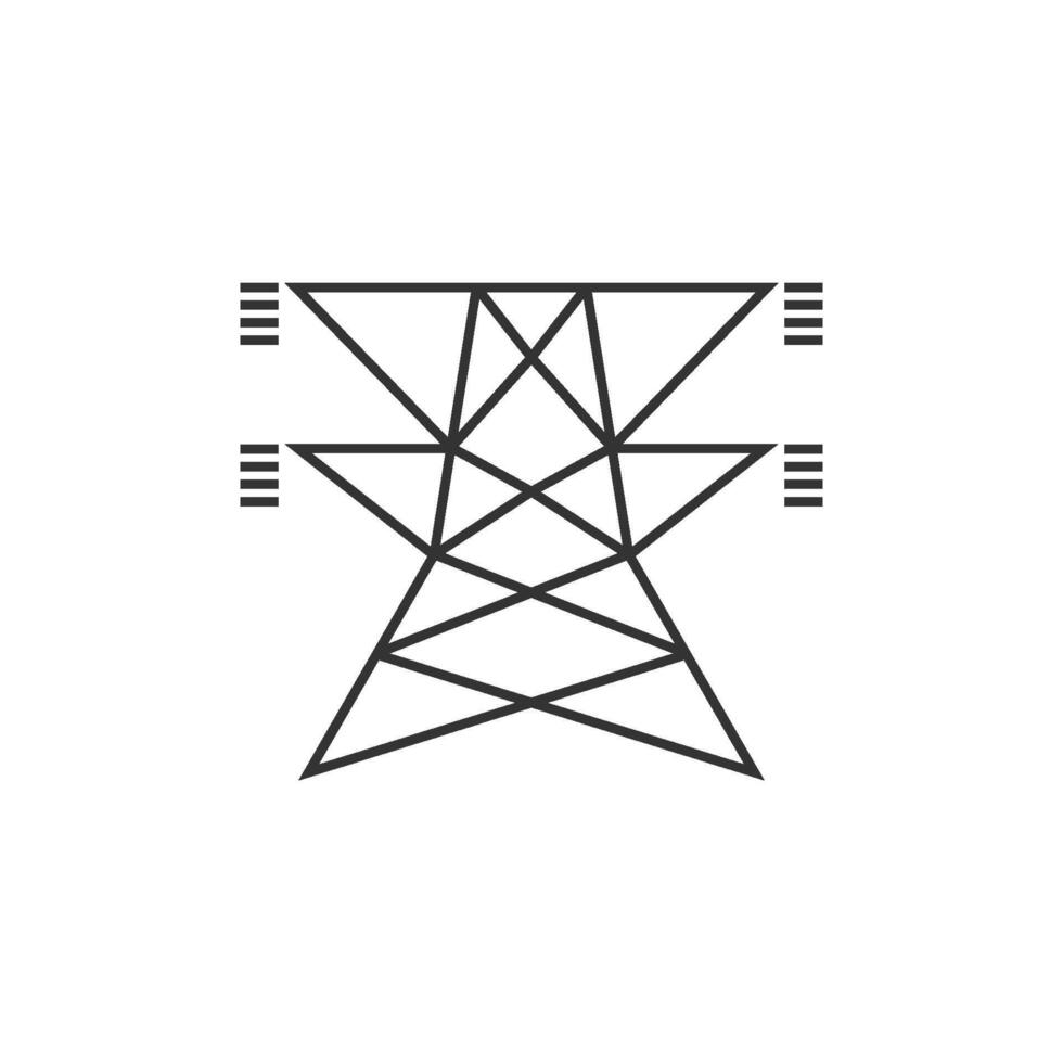 Pylon icon in thin outline style vector