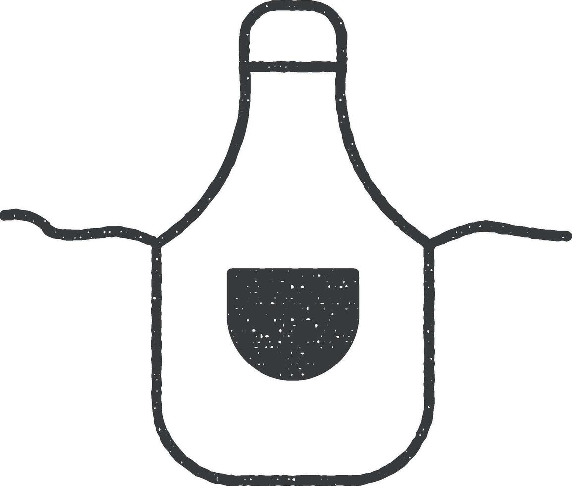 cocina delantal icono vector ilustración en sello estilo