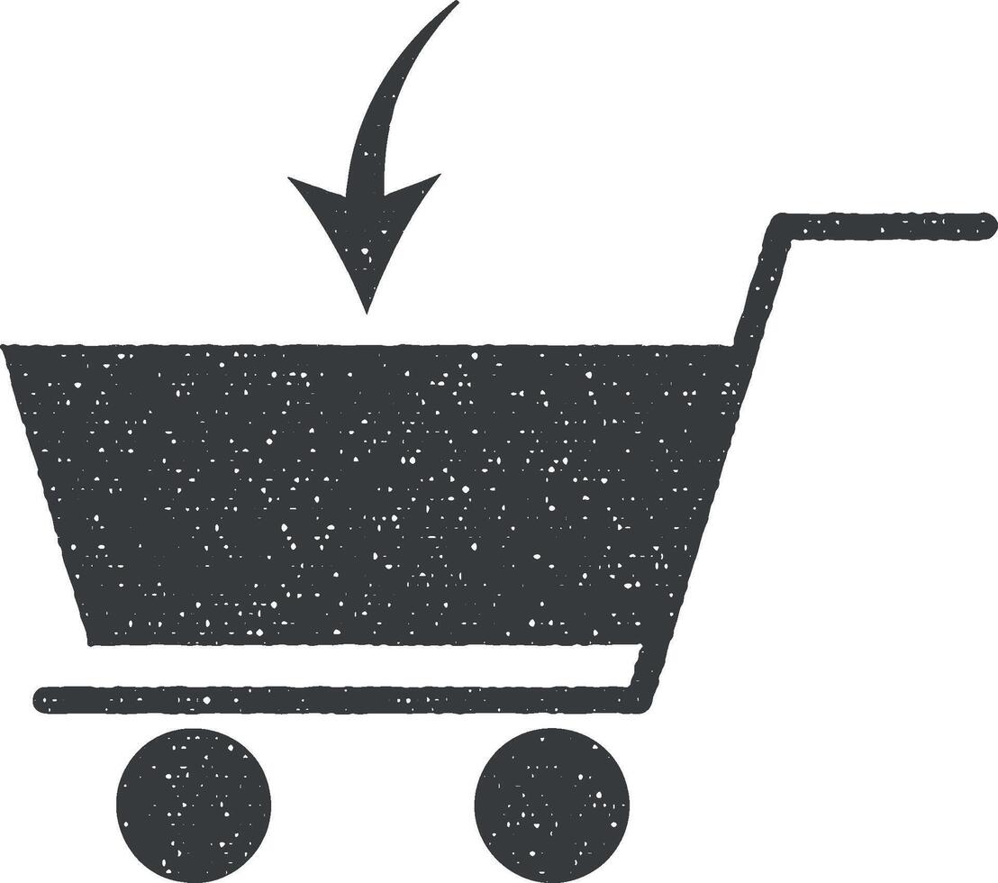 fill a cart vector icon illustration with stamp effect