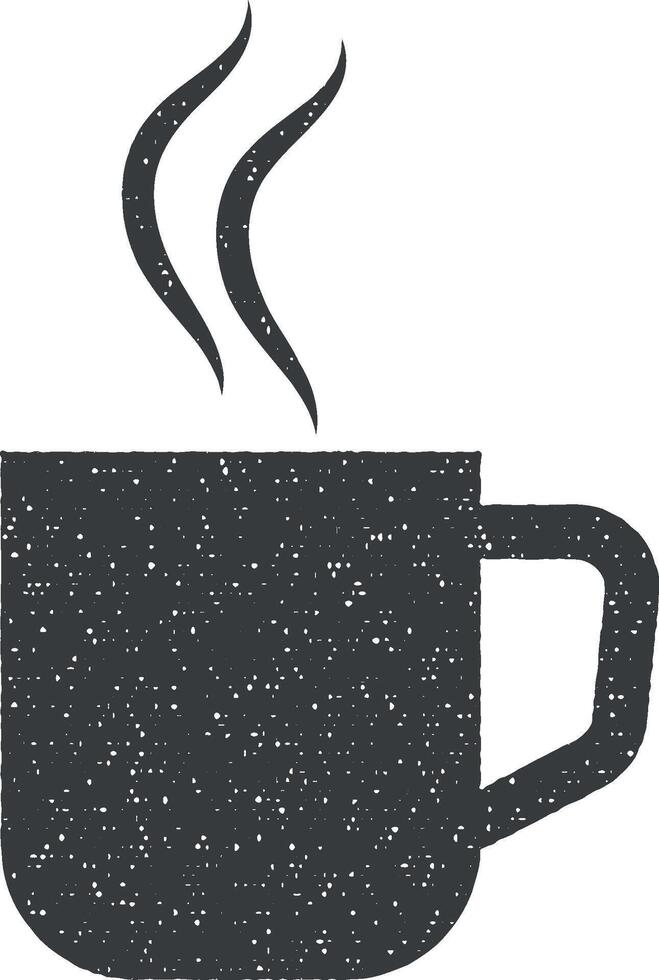 a cup of tea icon vector illustration in stamp style