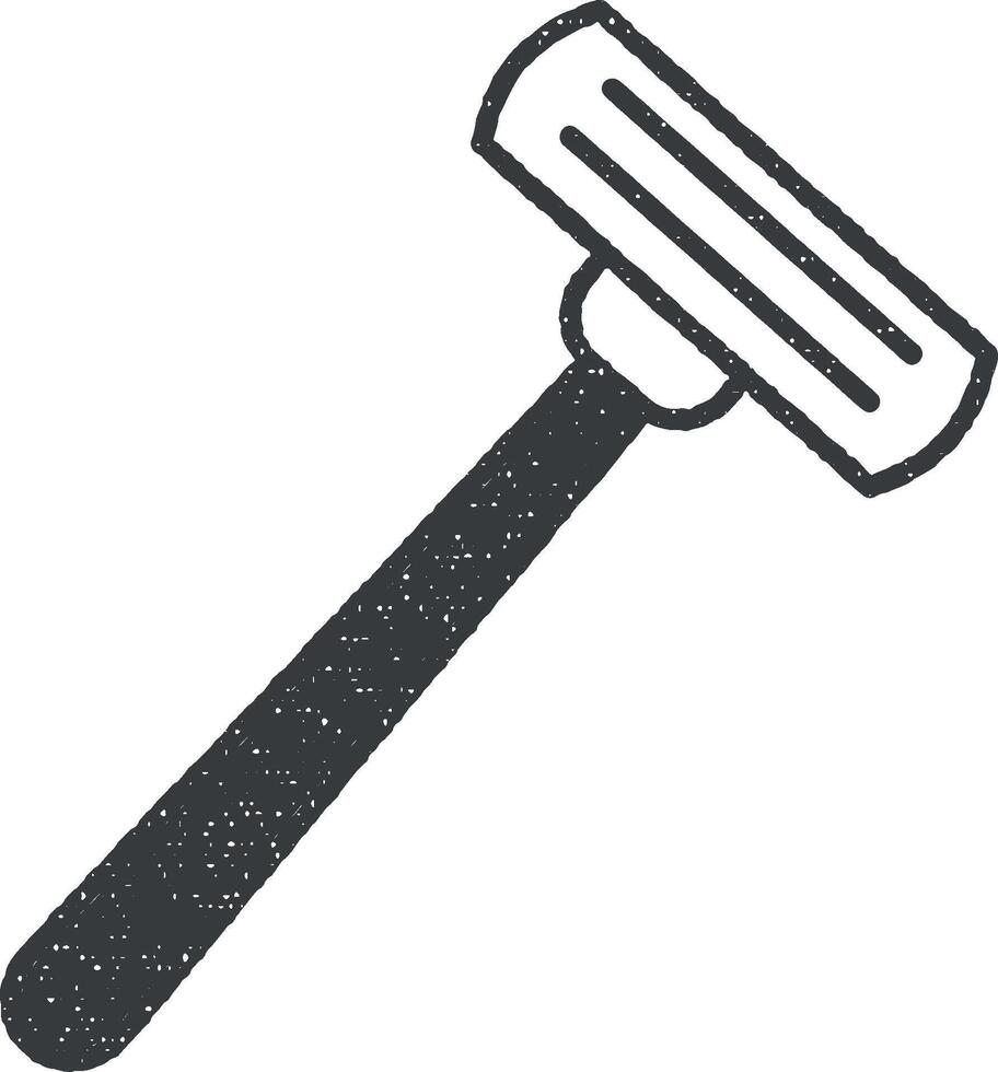 machine for shaving icon vector illustration in stamp style