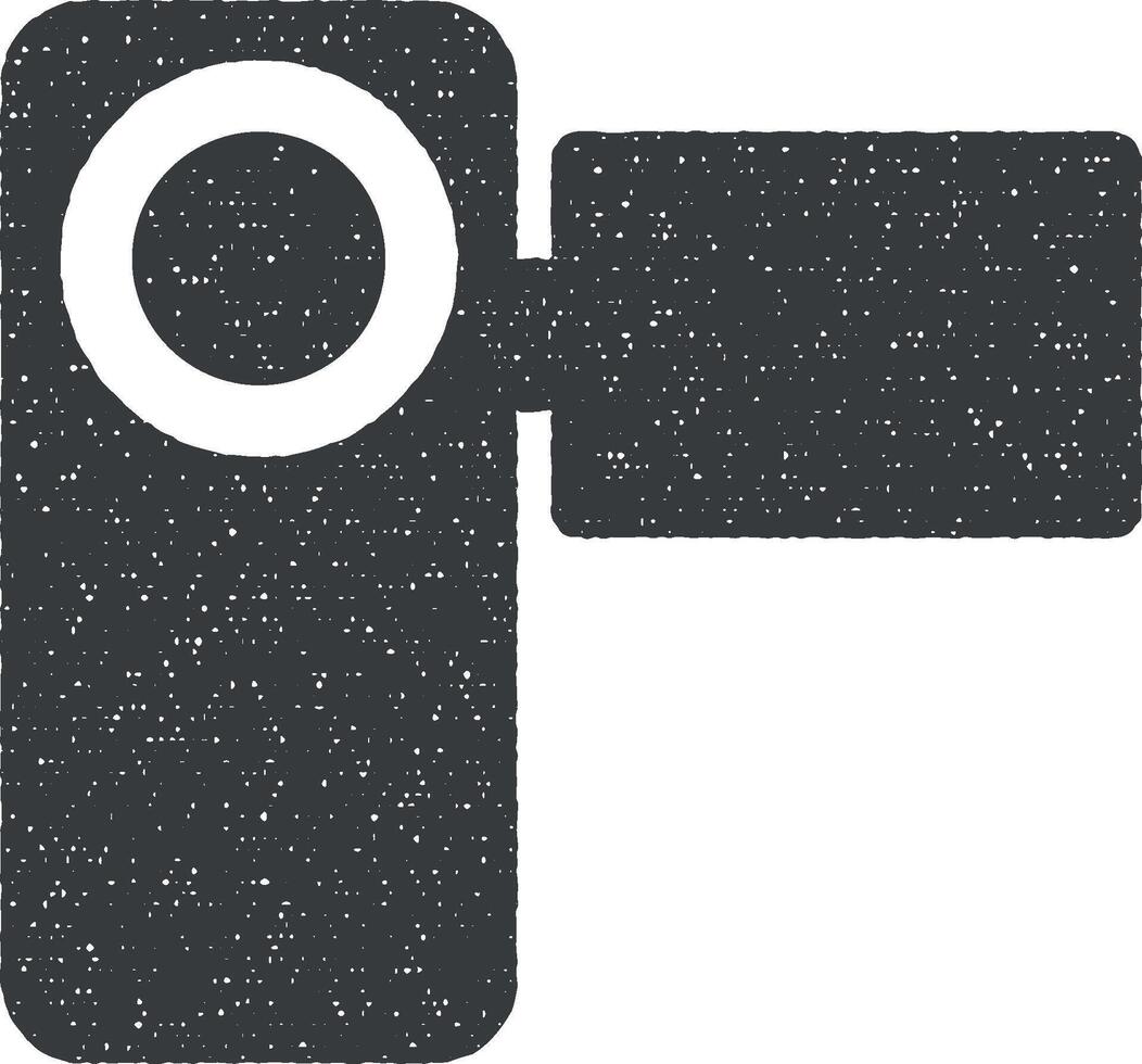 manual video camera vector icon illustration with stamp effect