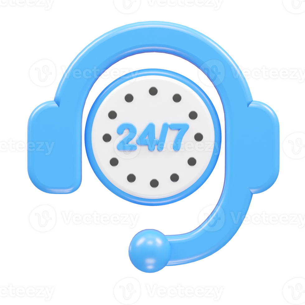 Customer support icon hotline 3d rendering illustration element png