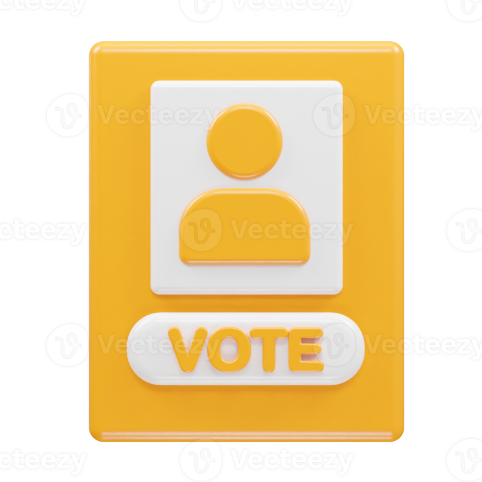 Vote icon illustration 3d rendering png