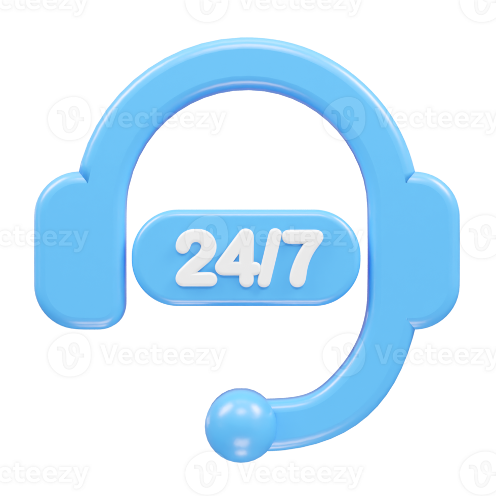 Customer support icon hotline 3d rendering illustration element png