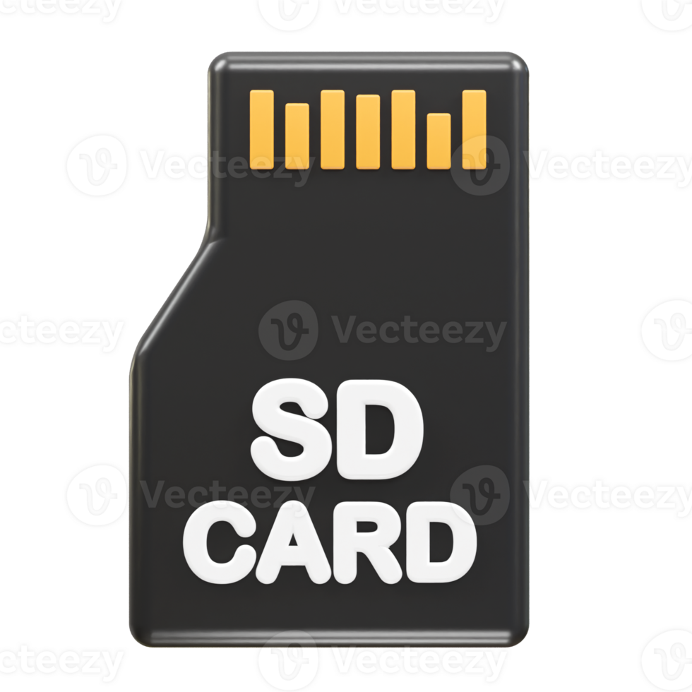 Sd card icon 3d illustration rendering element png