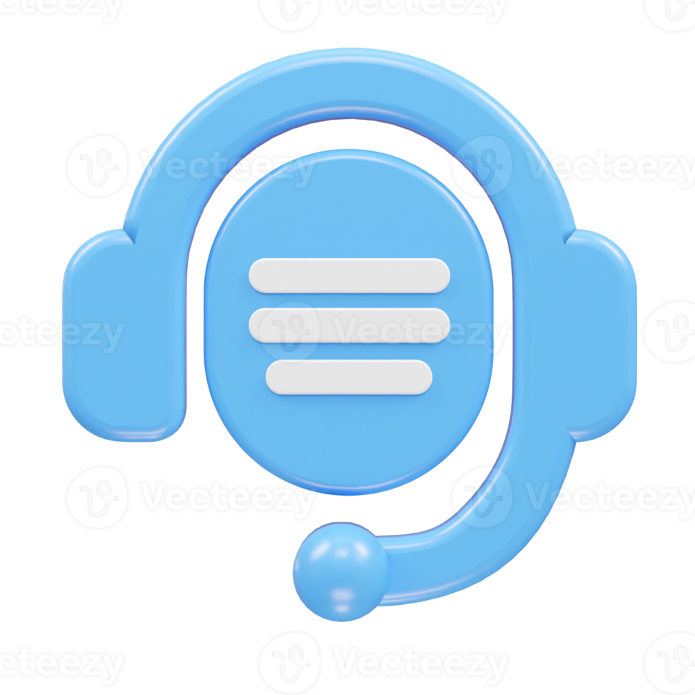 Customer support icon hotline 3d rendering illustration element png