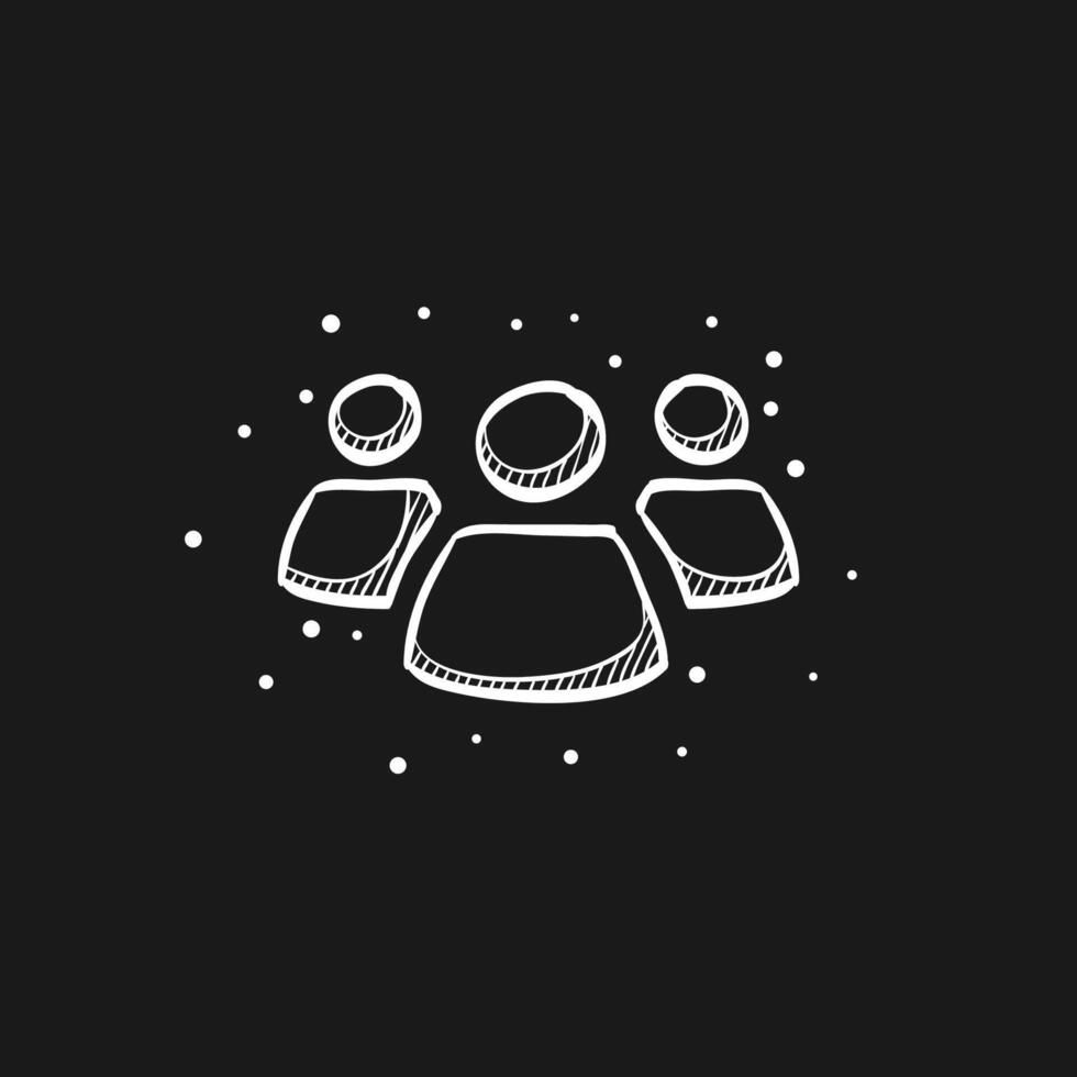 Teamwork doodle sketch illustration vector