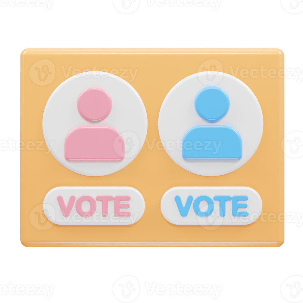 Vote icon illustration 3d rendering png