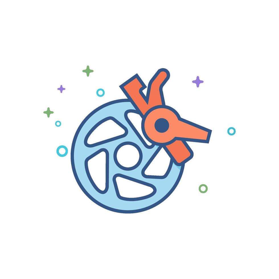 Bicycle brake icon flat color style vector illustration