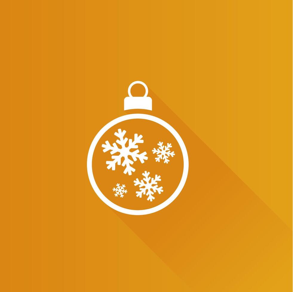 Christmas ball flat color icon long shadow vector illustration