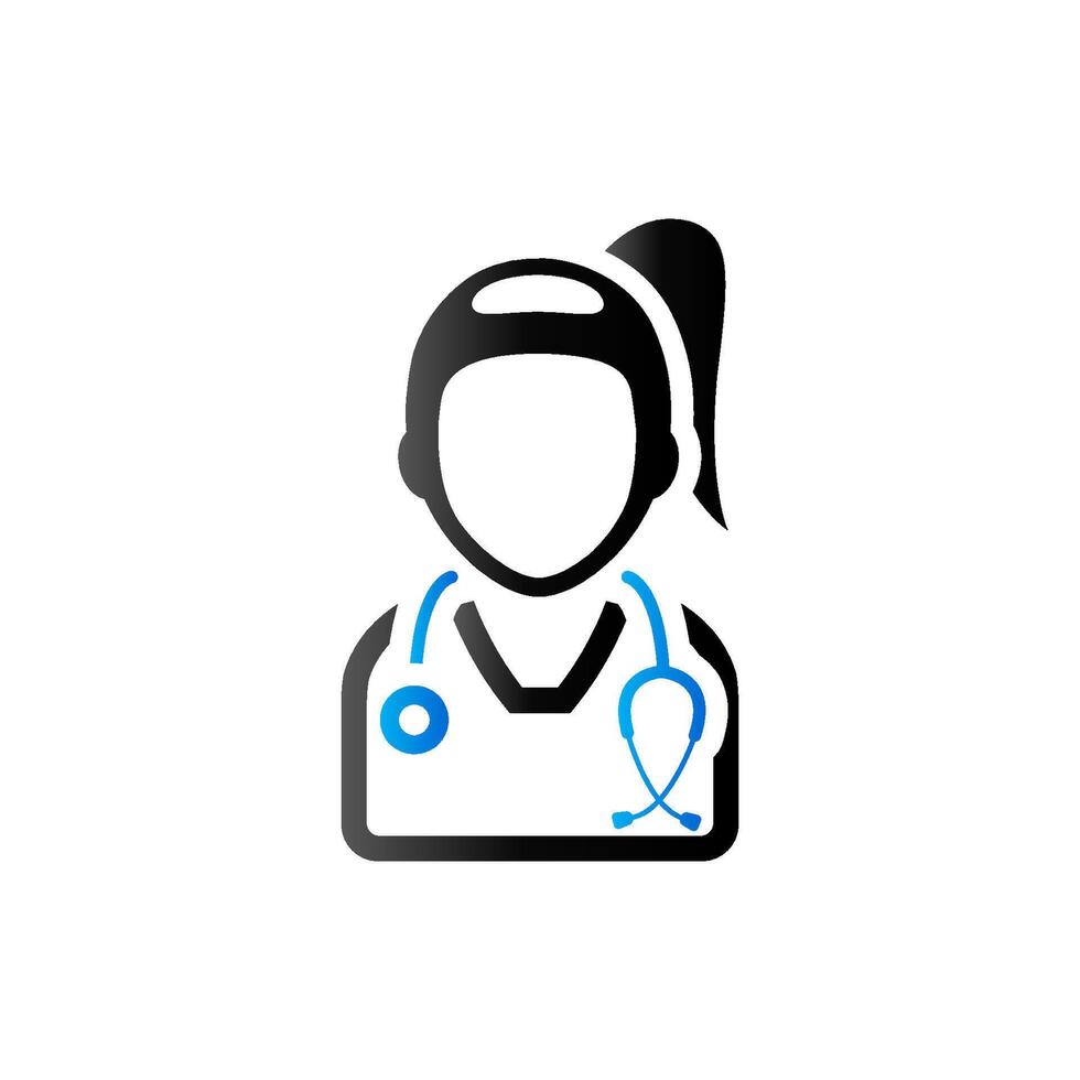 Woman doctor icon in duo tone color. Medical healthcare stethoscope vector