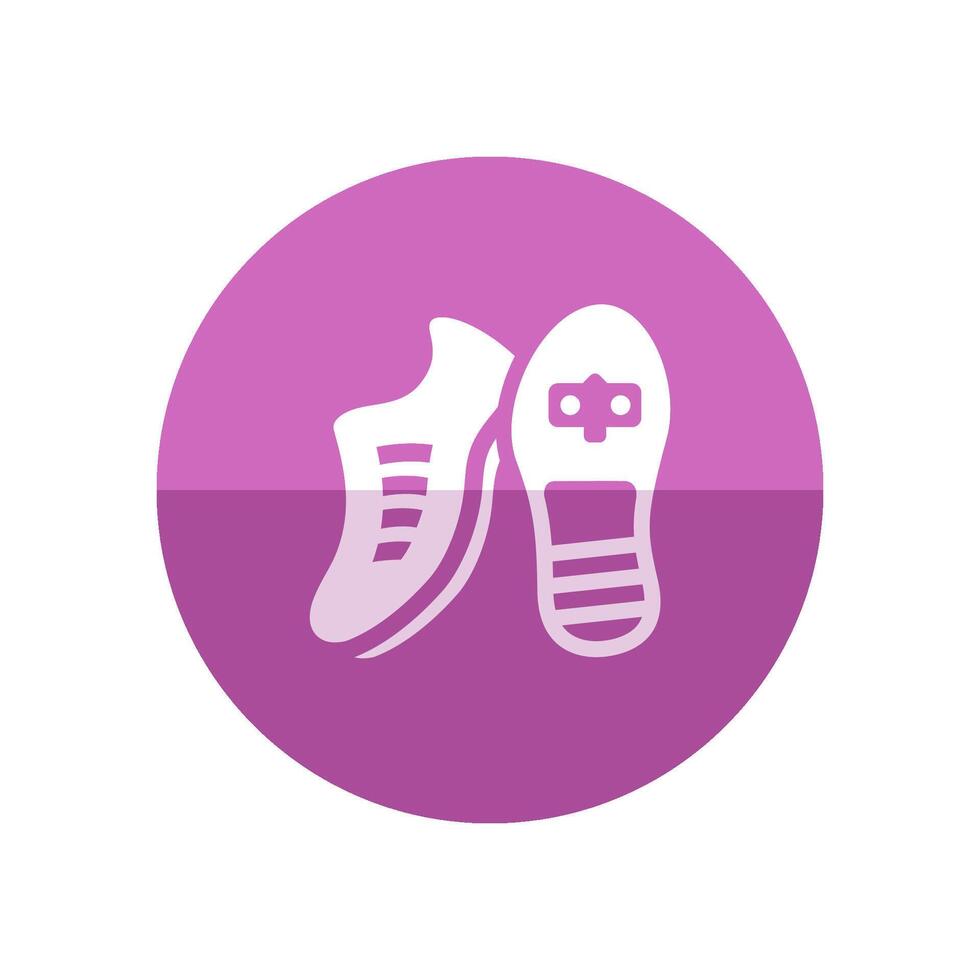 Cycling shoe icon in flat color circle style. Sport road race time trial foot pedal clip less cleat vector