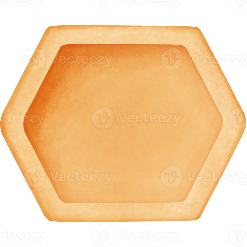Honeycomb hexagon watercolor clipart, Hand drawn element illustration for spring and summer season designs. png