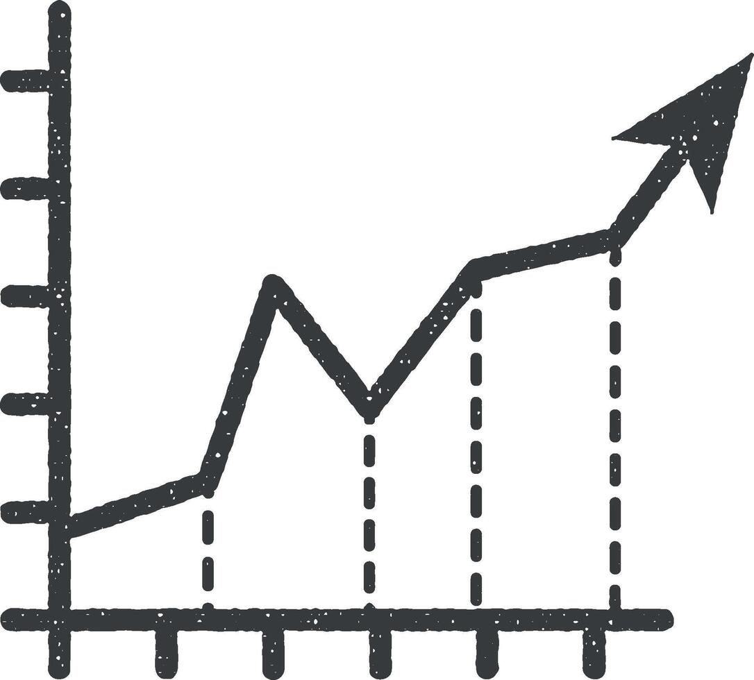 chart vector icon illustration with stamp effect