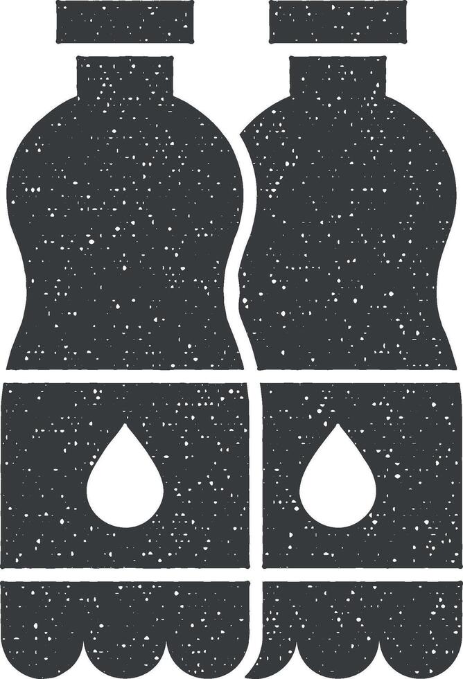 water bottles vector icon illustration with stamp effect