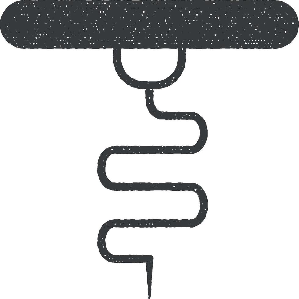 corkscrew icon vector illustration in stamp style