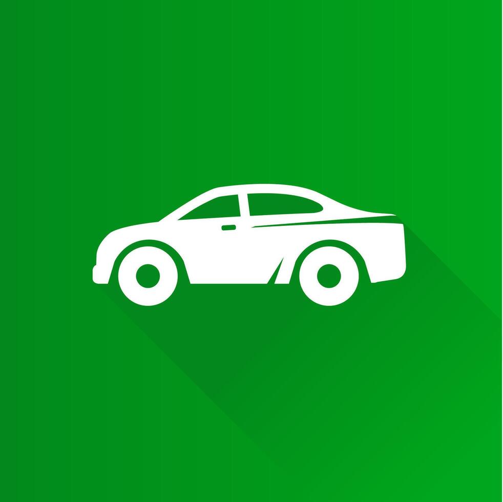 Car flat color icon long shadow vector illustration