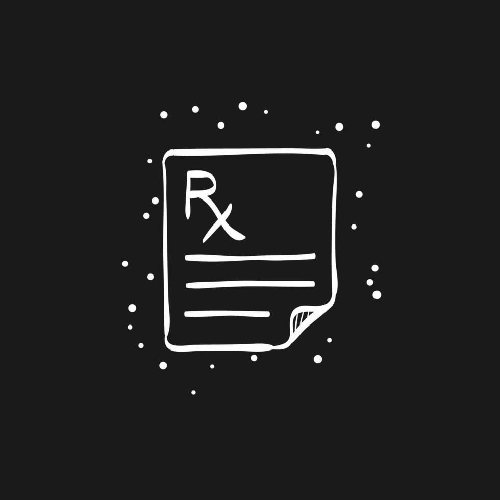 Medical prescription doodle sketch illustration vector
