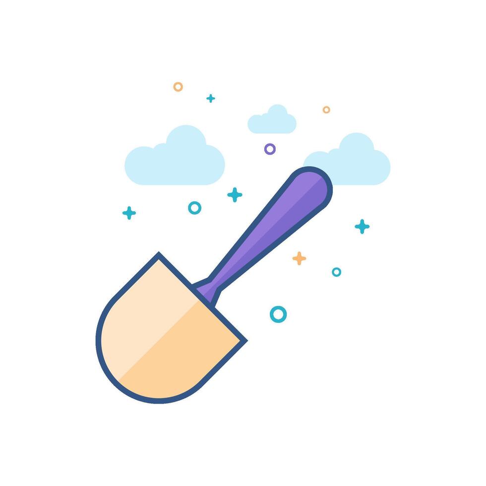 Brush icon flat color style vector illustration