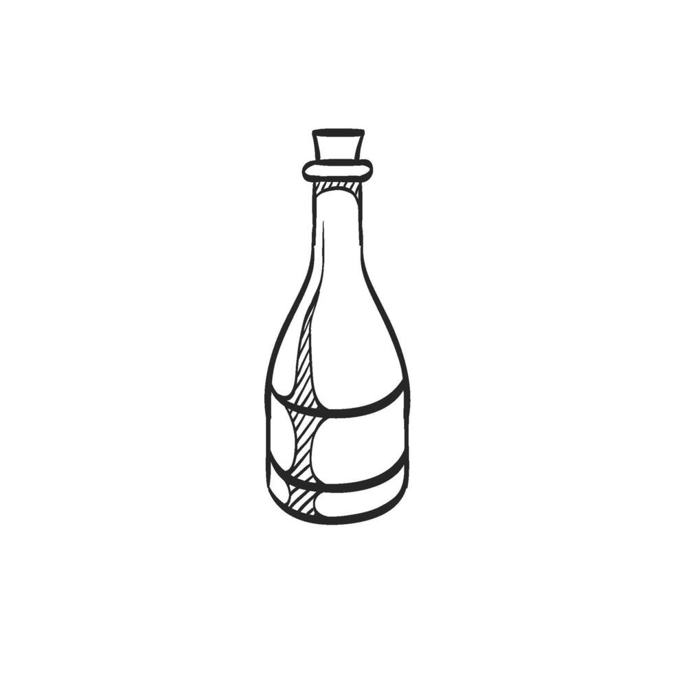 Hand drawn sketch icon wine bottle vector