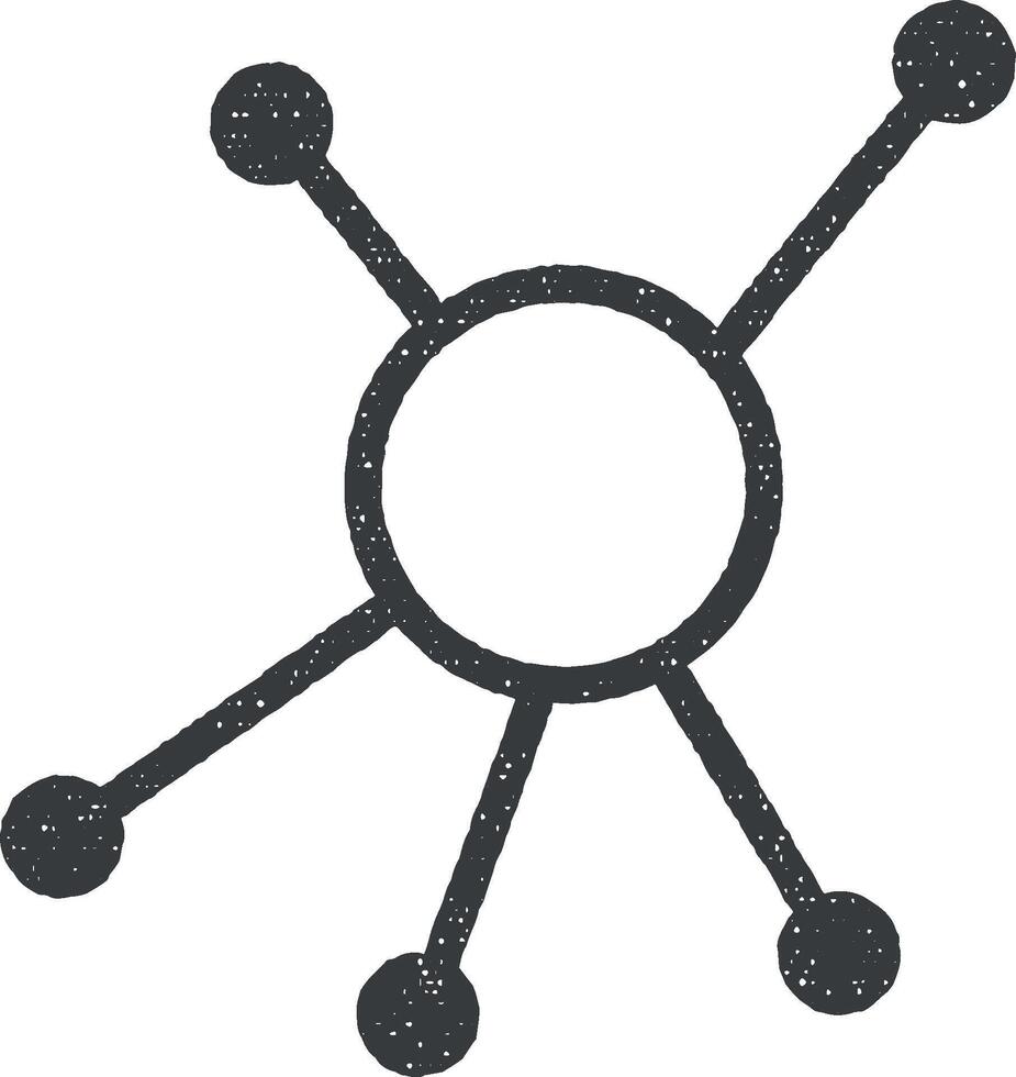 connection mark vector icon illustration with stamp effect