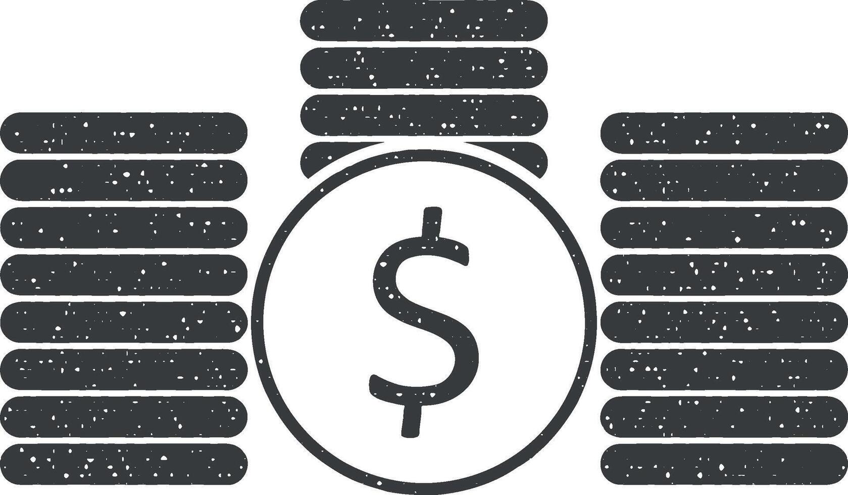 pile of coins vector icon illustration with stamp effect