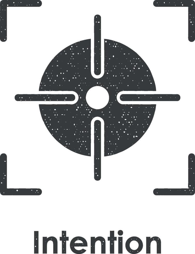 focus, target, intention vector icon illustration with stamp effect