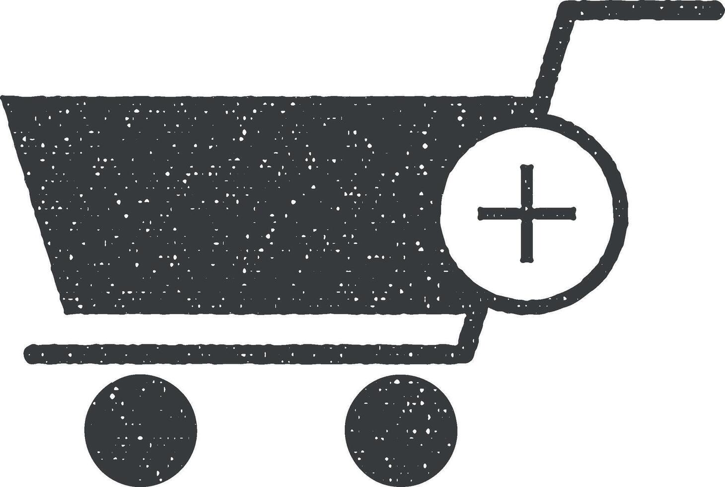 add cart vector icon illustration with stamp effect