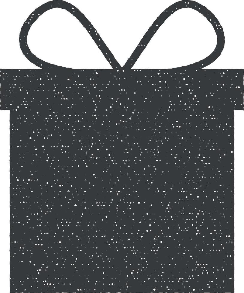 cash gift in a box icon vector illustration in stamp style