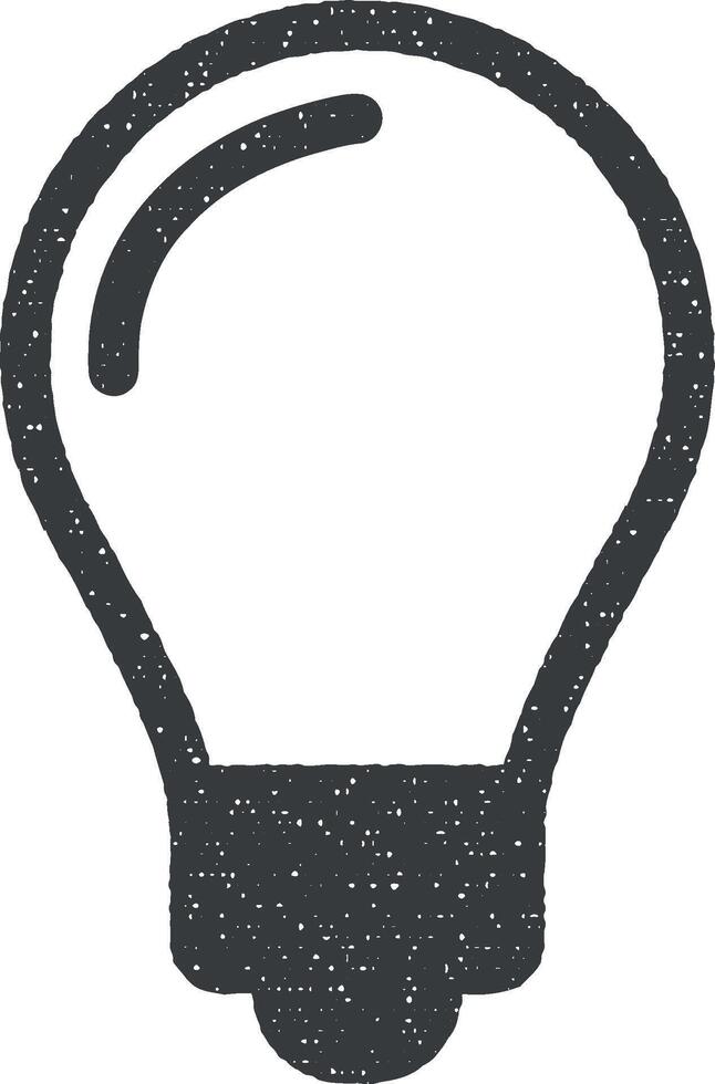 bulb, light vector icon illustration with stamp effect