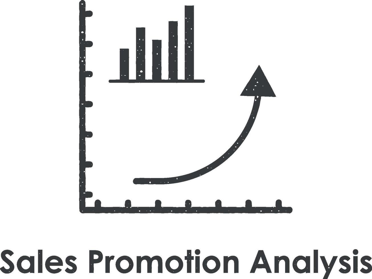 cuadro, flecha, arriba, ventas promoción análisis vector icono ilustración con sello efecto