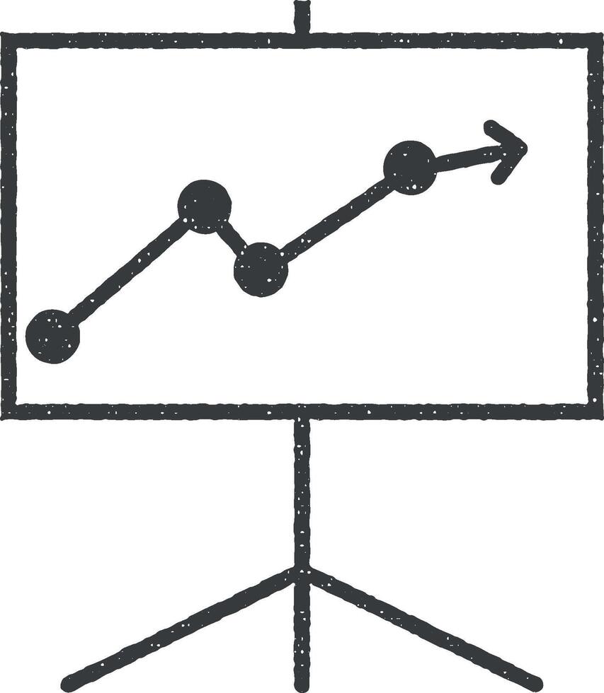 presentation of the schedule icon vector illustration in stamp style